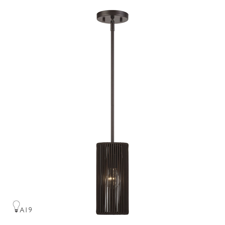 1 Light English Bronze Mini Pendant by Livex Lighting