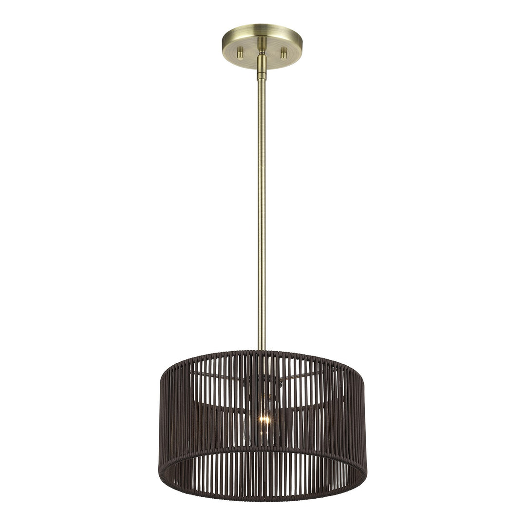 1 Light Antique Brass Pendant