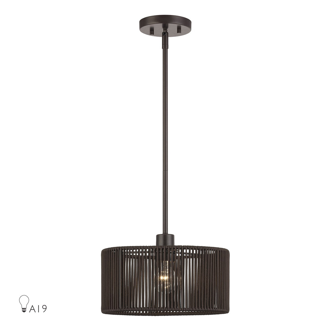 1 Light English Bronze Pendant by Livex Lighting