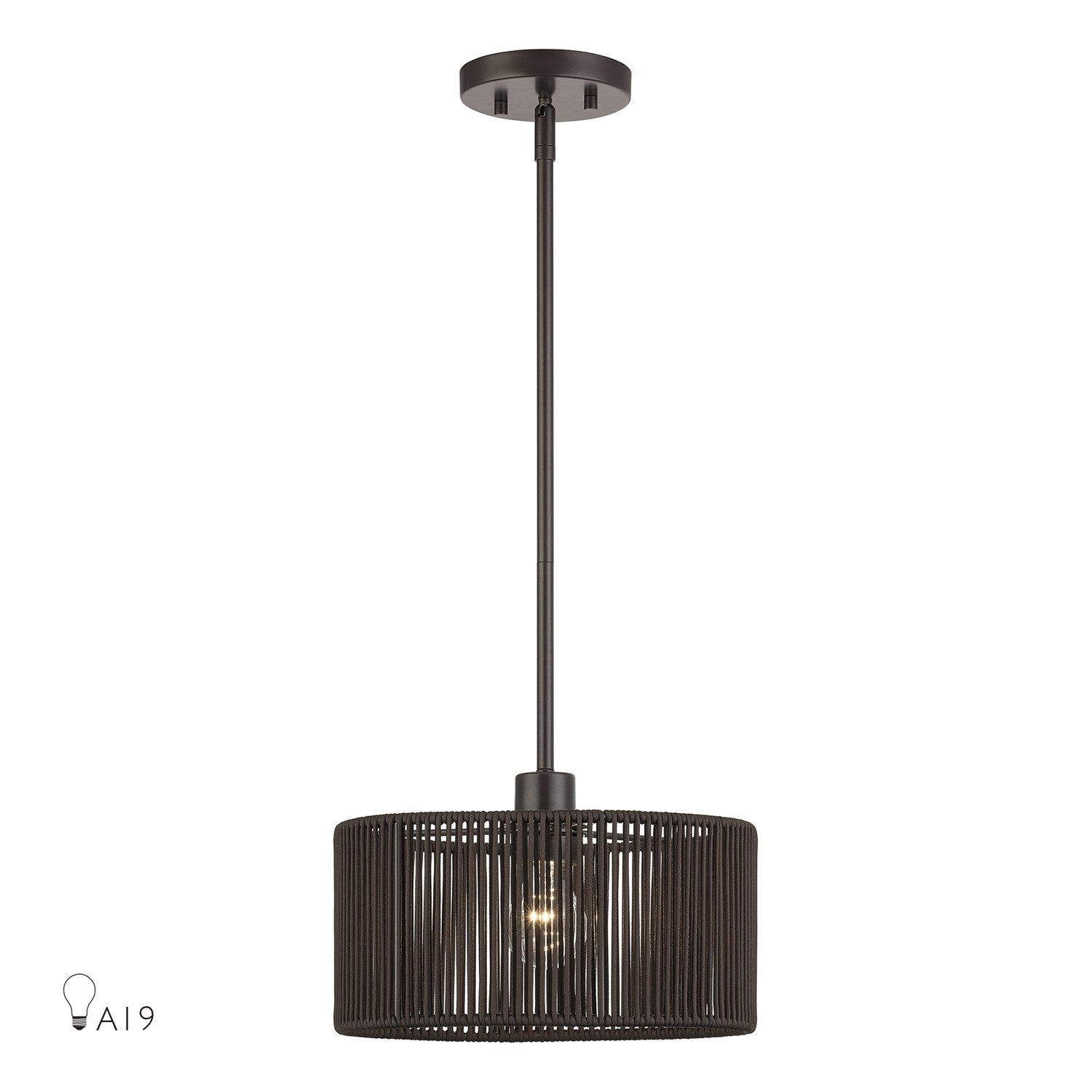 1 Light English Bronze Pendant by Livex Lighting