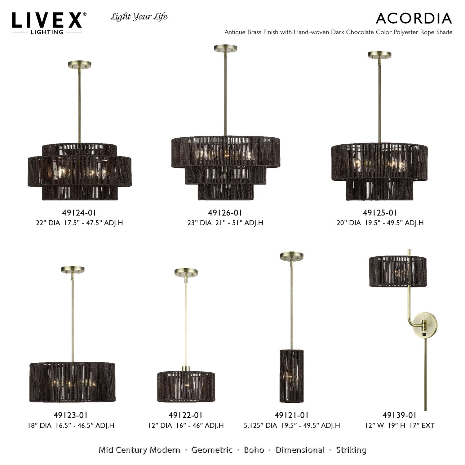 3 Light Antique Brass Pendant Chandelier