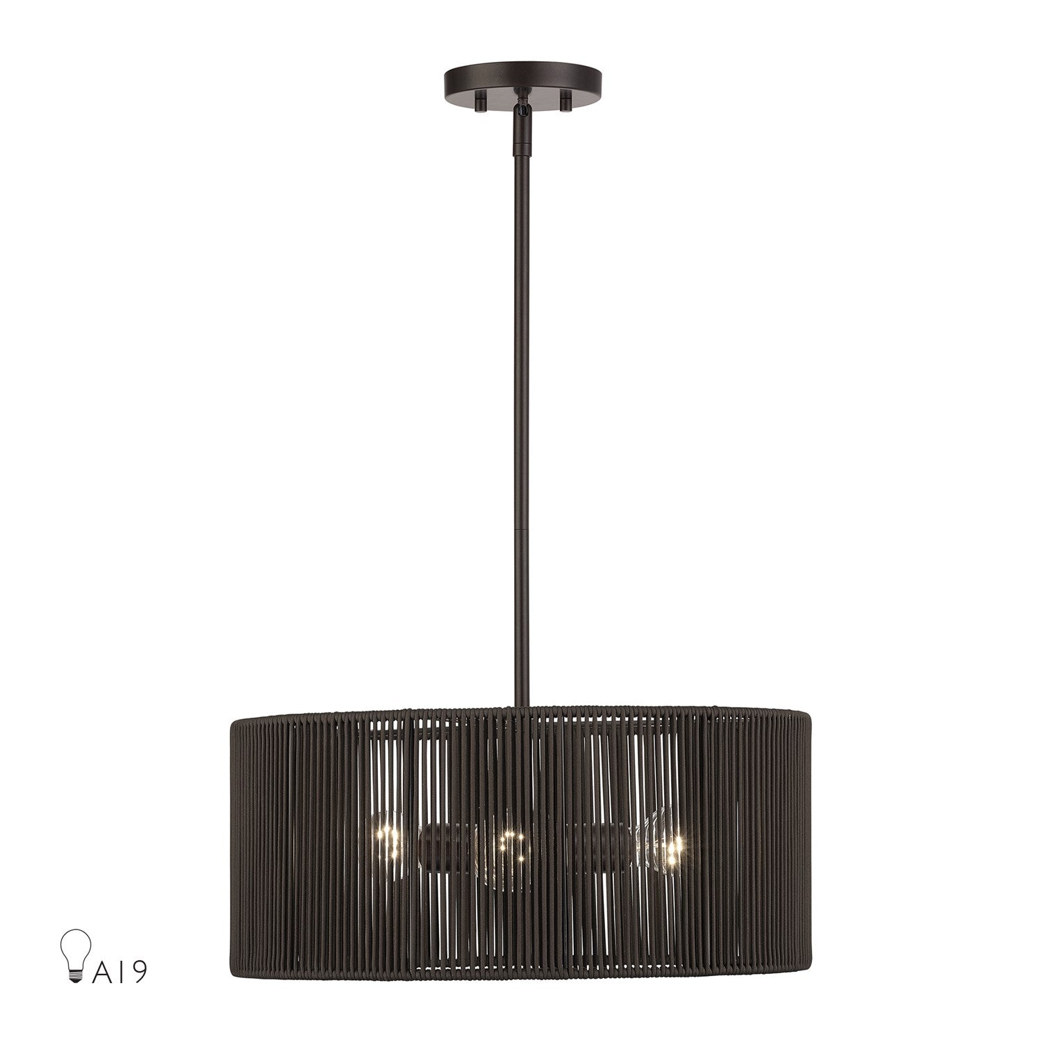 3 Light English Bronze Pendant Chandelier by Livex Lighting