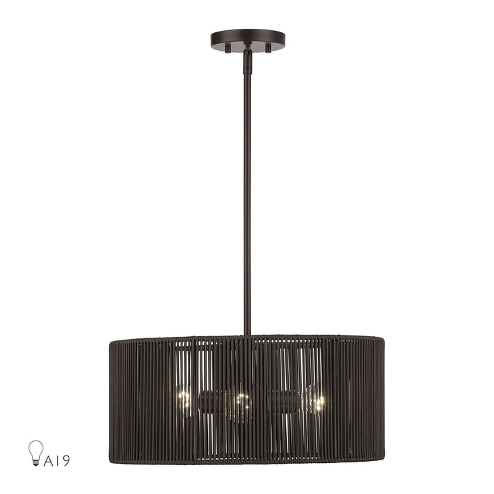 3 Light English Bronze Pendant Chandelier by Livex Lighting
