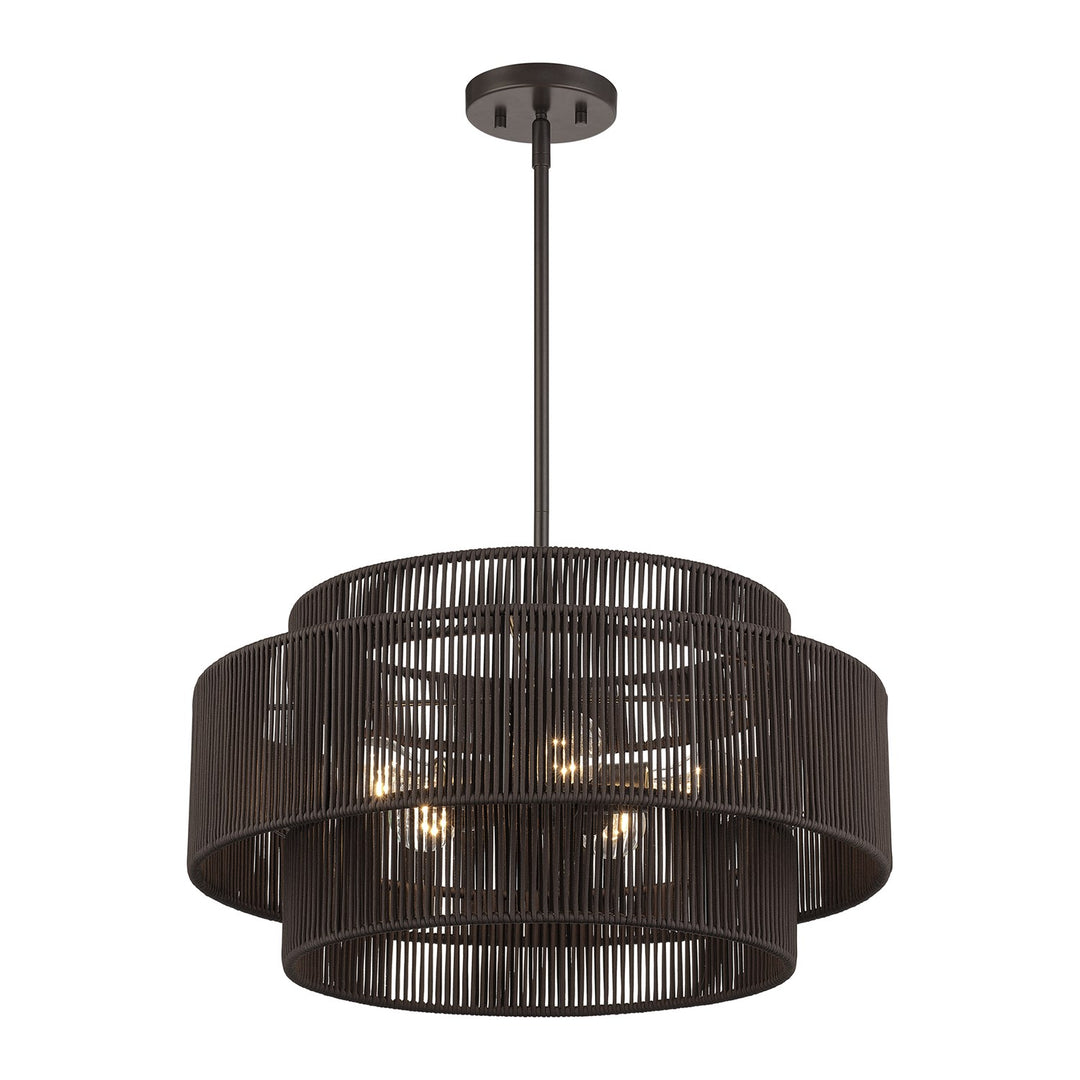 5 Light English Bronze Pendant Chandelier