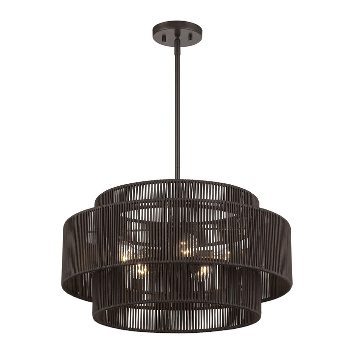 5 Light English Bronze Pendant Chandelier