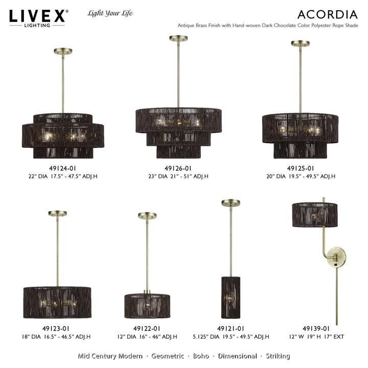 4 Light Antique Brass Pendant Chandelier