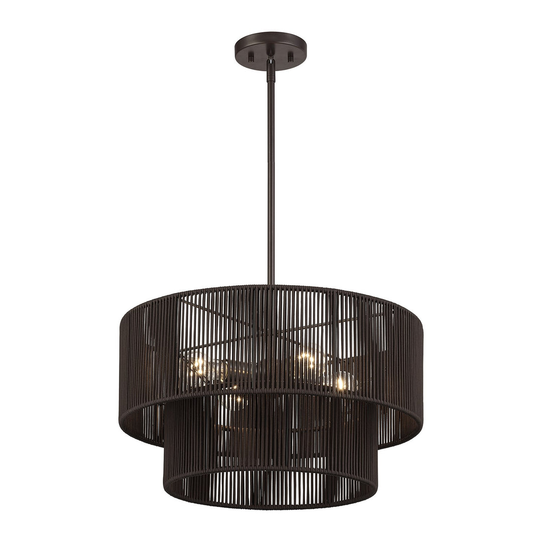 4 Light English Bronze Pendant Chandelier