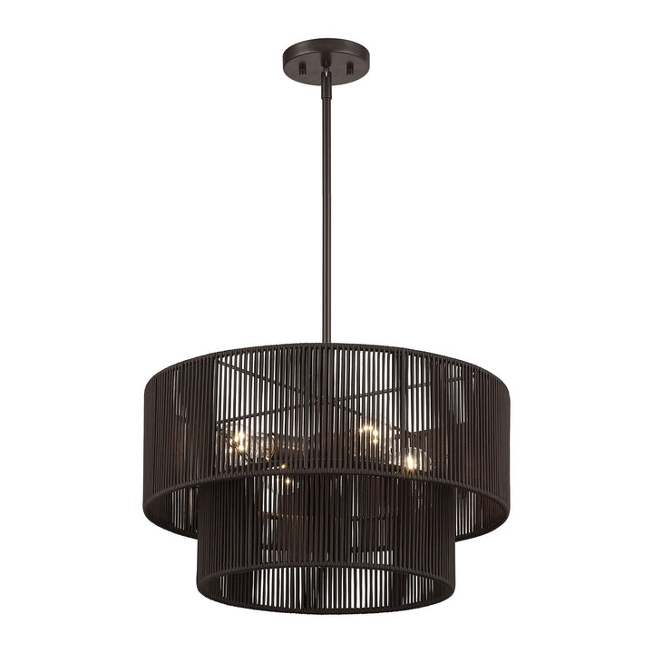4 Light English Bronze Pendant Chandelier
