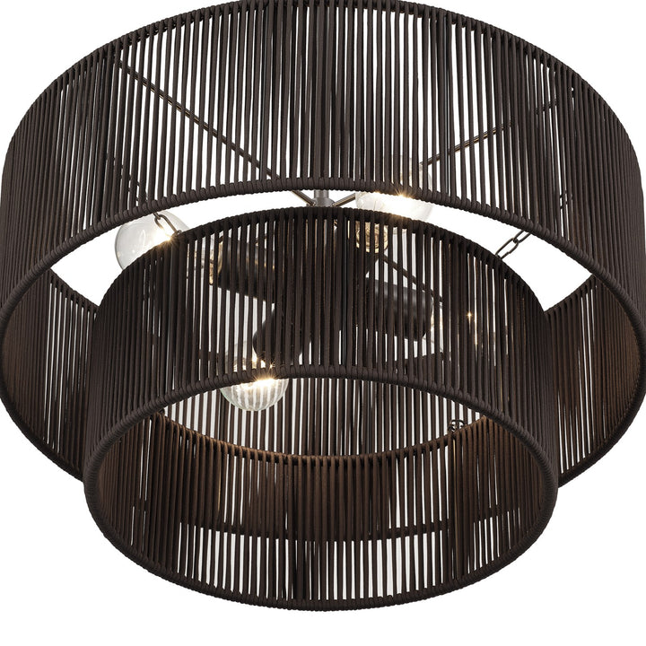 4 Light English Bronze Pendant Chandelier