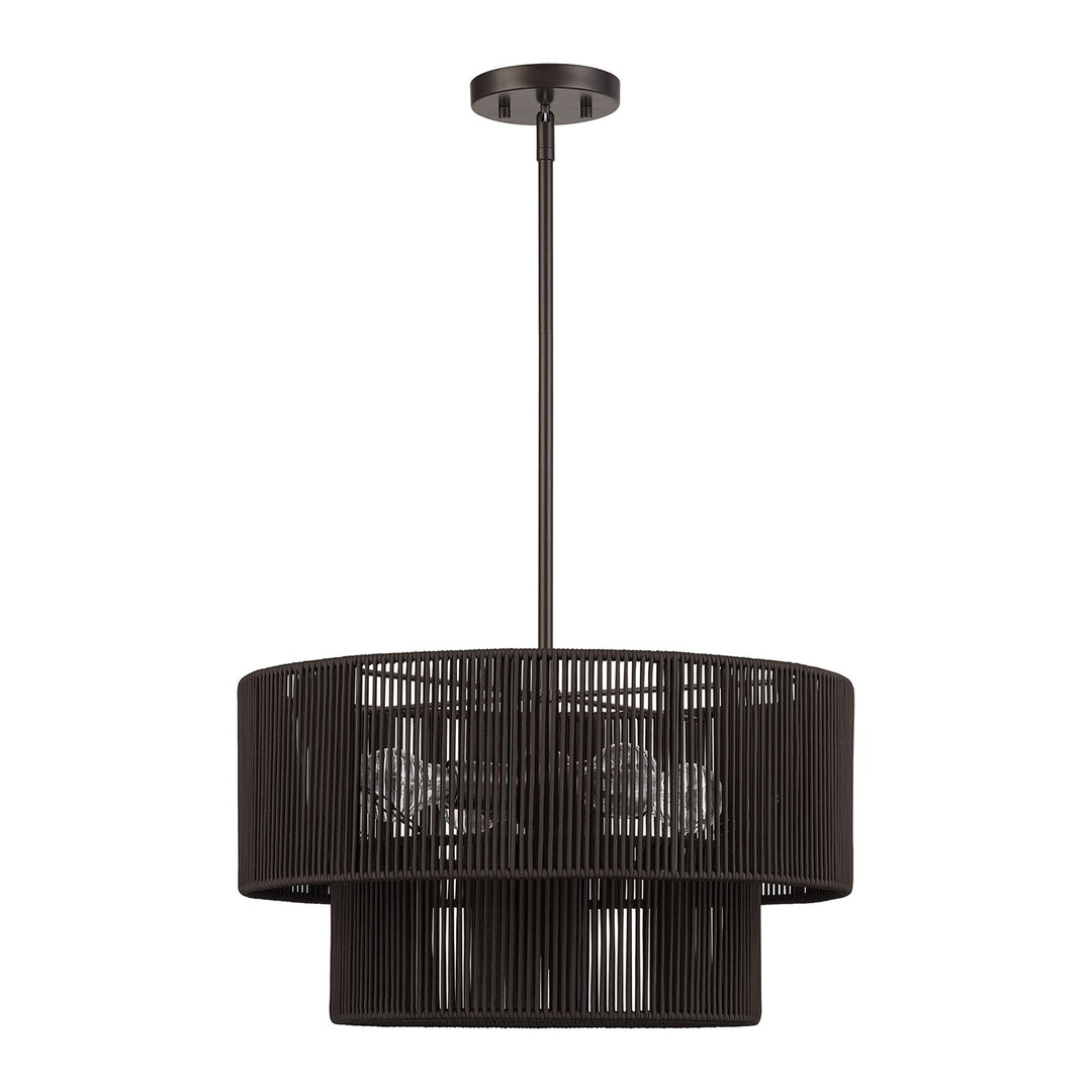 4 Light English Bronze Pendant Chandelier