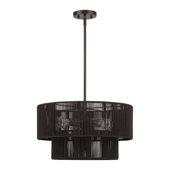 4 Light English Bronze Pendant Chandelier