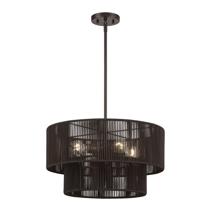 4 Light English Bronze Pendant Chandelier