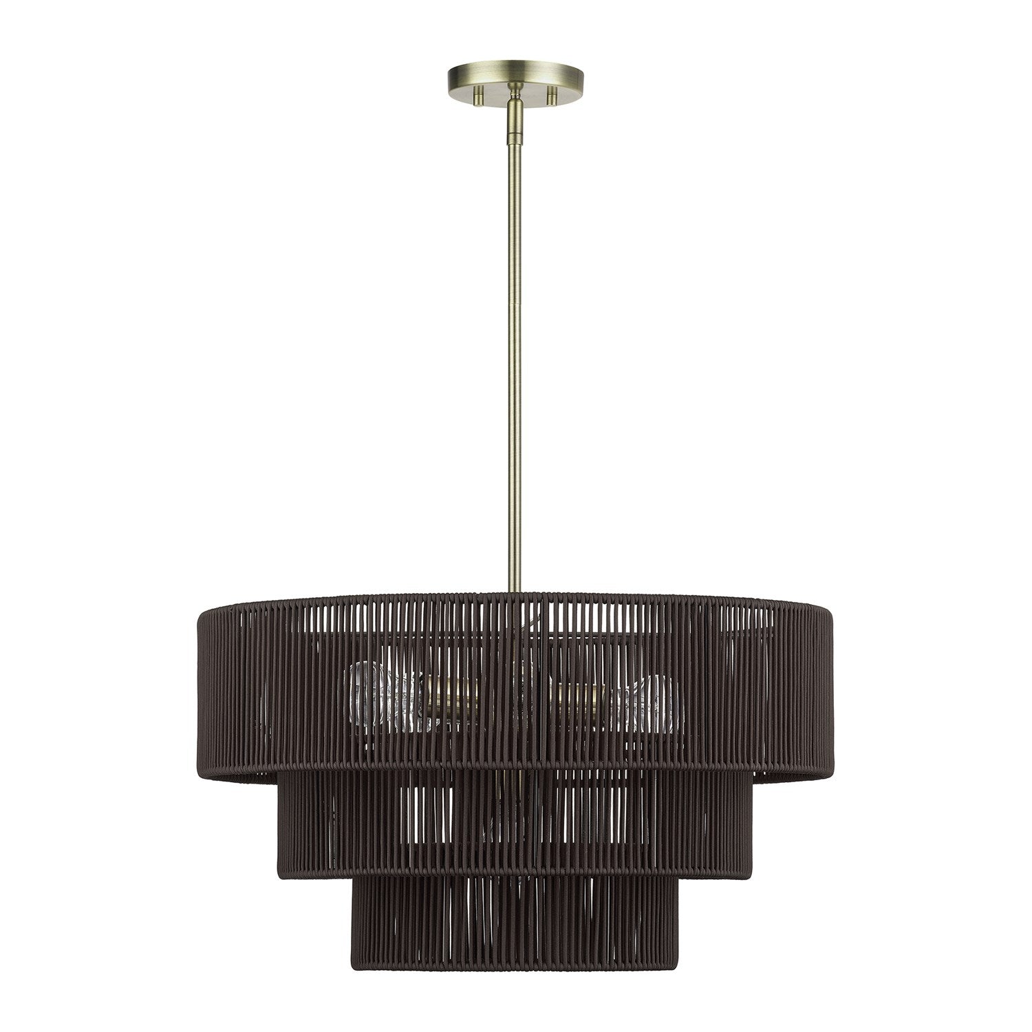 6 Light Antique Brass Pendant Chandelier