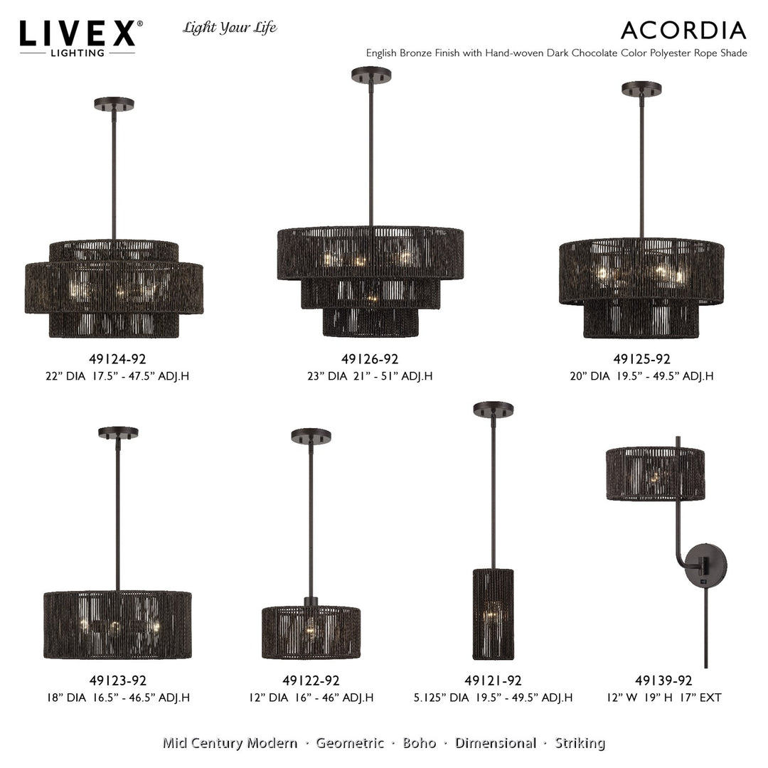 6 Light English Bronze Pendant Chandelier