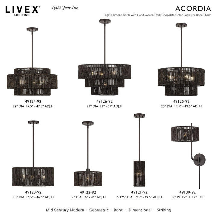 6 Light English Bronze Pendant Chandelier