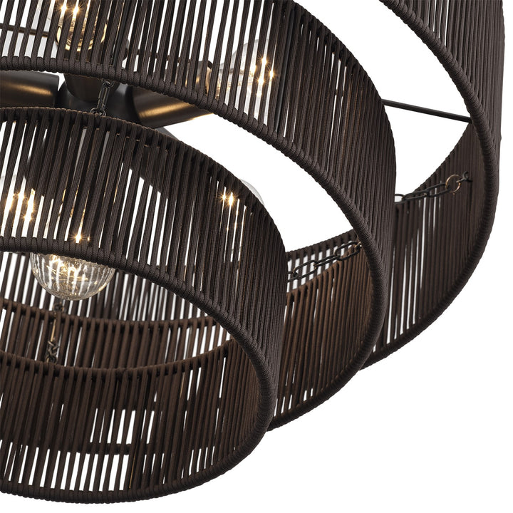 6 Light English Bronze Pendant Chandelier