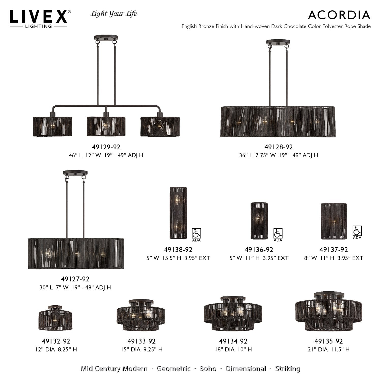 3 Light English Bronze Medium Linear Chandelier