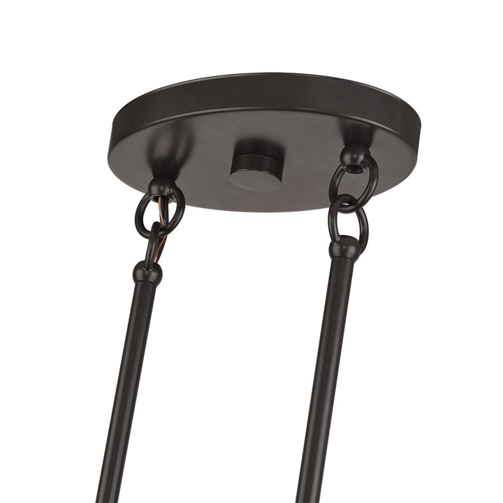 3 Light English Bronze Medium Linear Chandelier