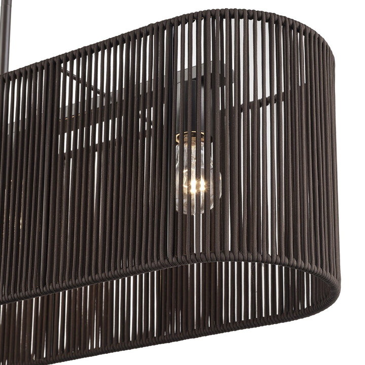 4 Light English Bronze Large Linear Chandelier