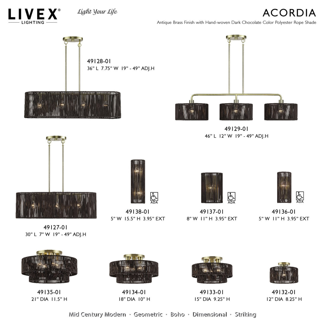 3 Light Antique Brass Extra Large Linear Chandelier