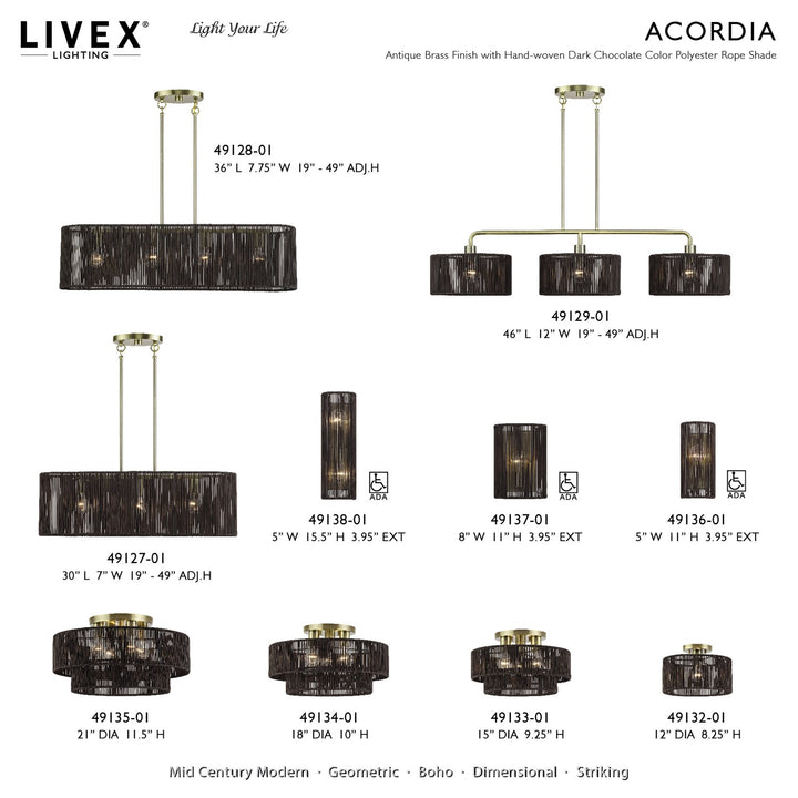 3 Light Antique Brass Extra Large Linear Chandelier