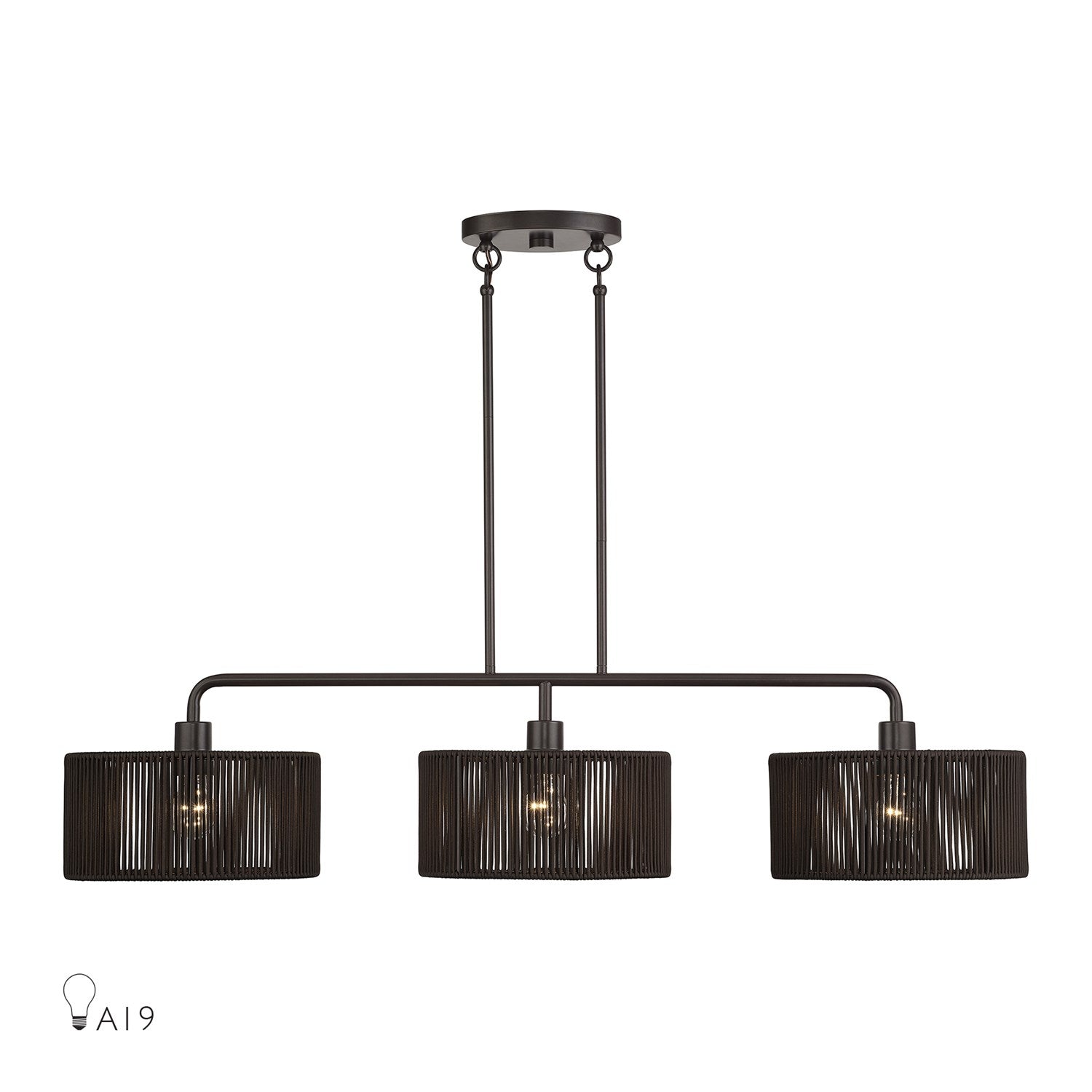 3 Light English Bronze Extra Large Linear Chandelier by Livex Lighting