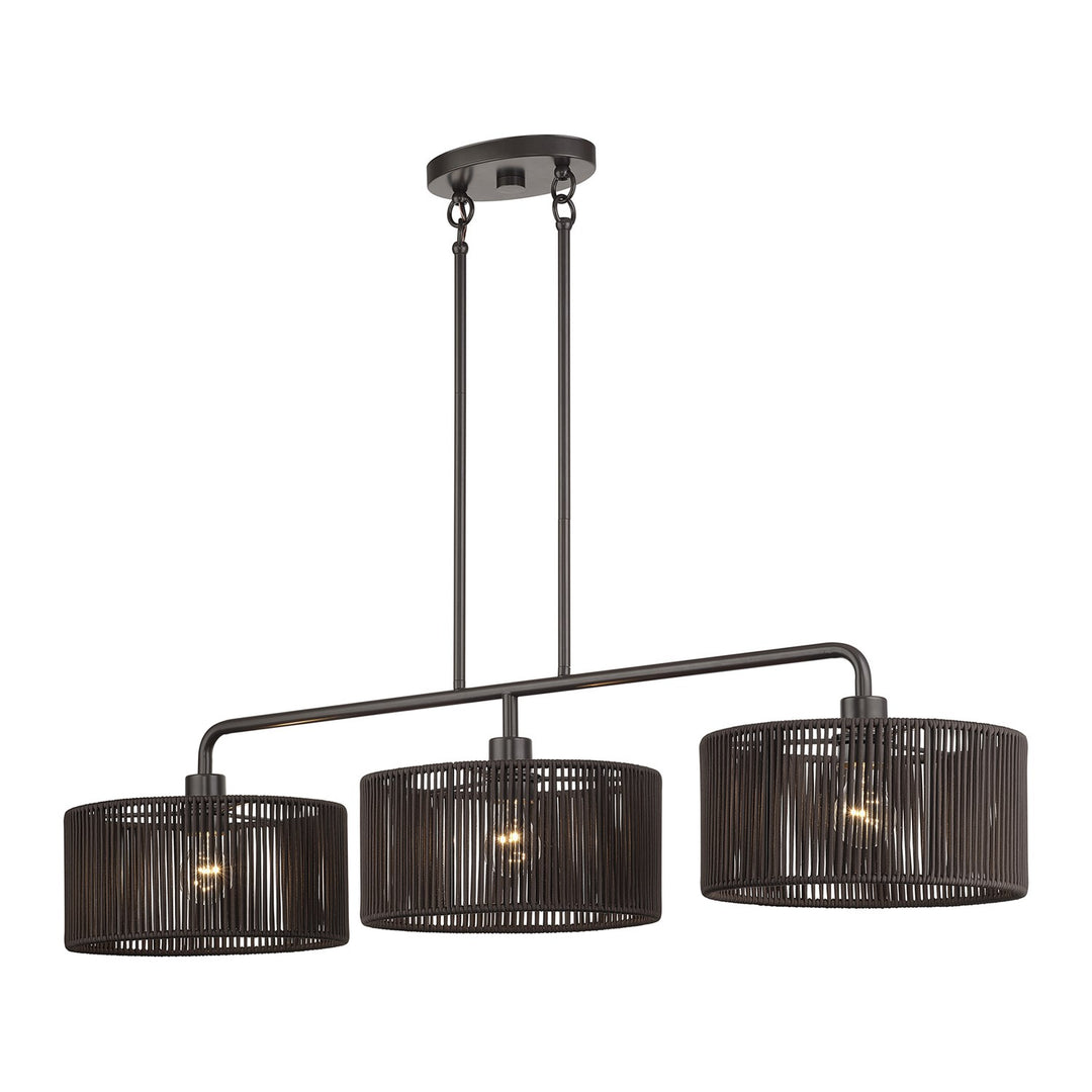 3 Light English Bronze Extra Large Linear Chandelier