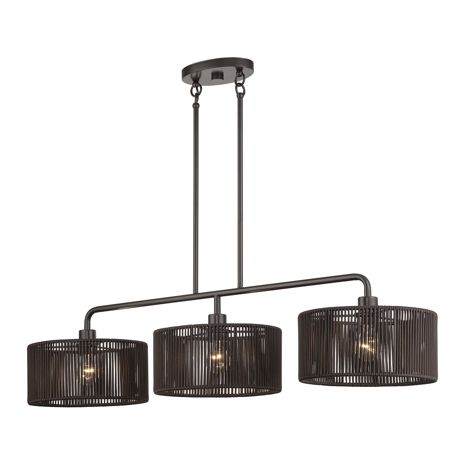 3 Light English Bronze Extra Large Linear Chandelier