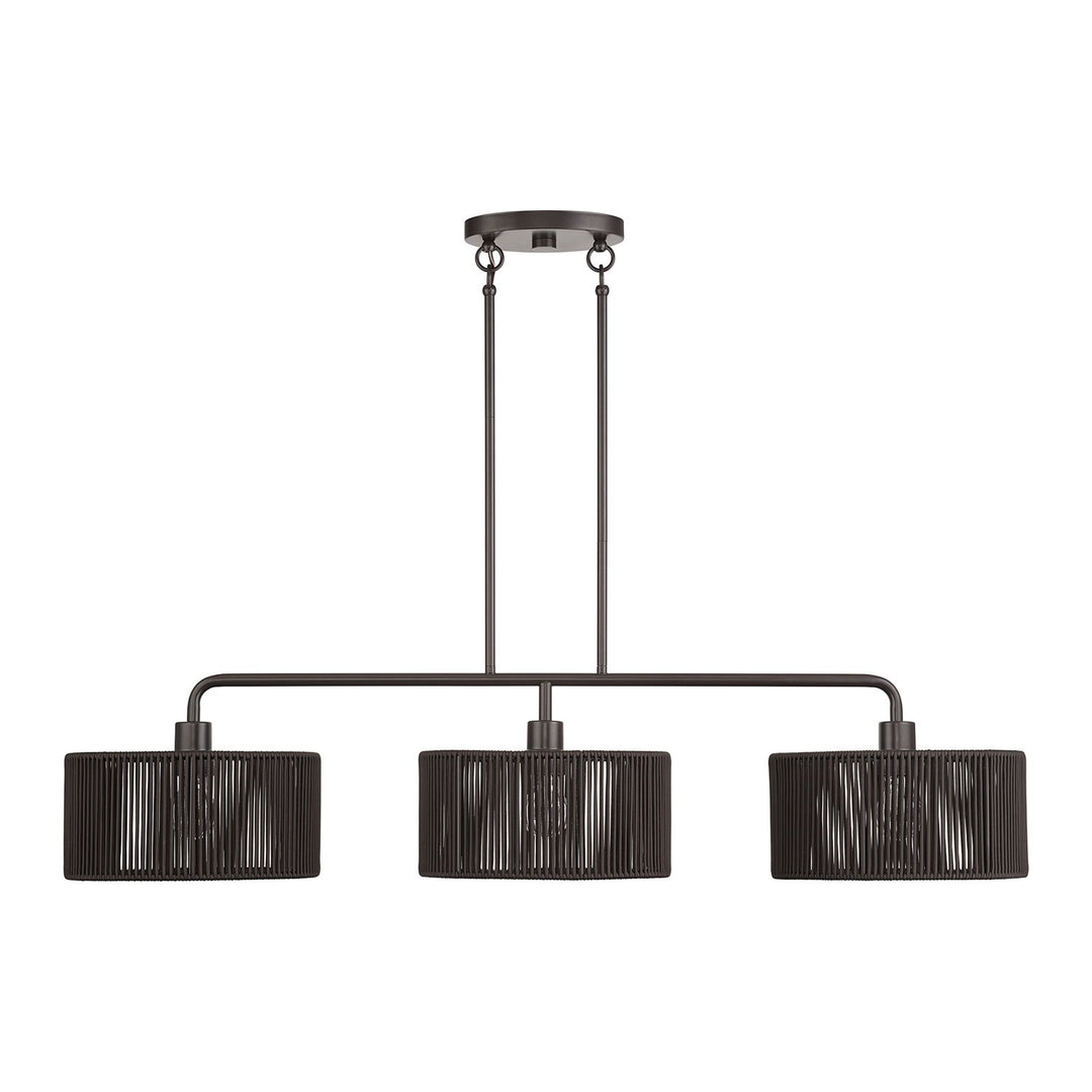 3 Light English Bronze Extra Large Linear Chandelier
