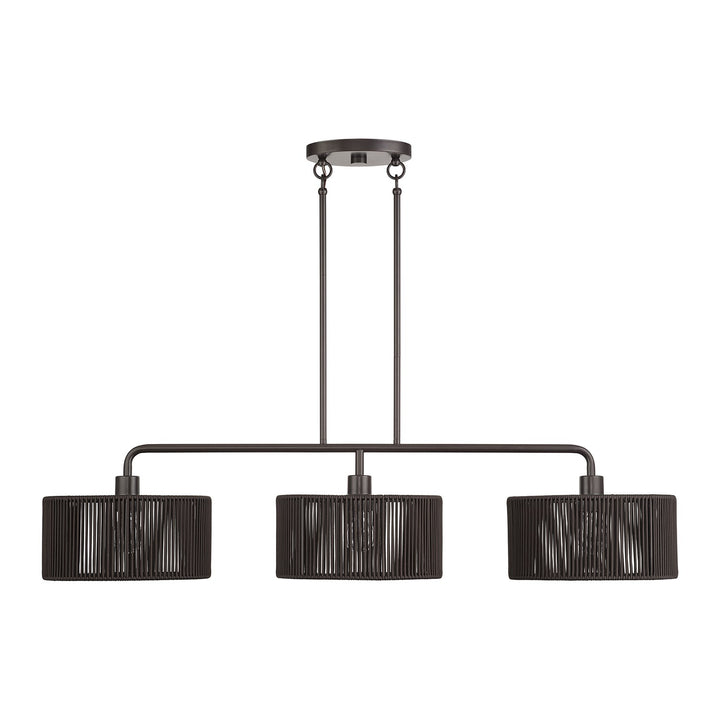 3 Light English Bronze Extra Large Linear Chandelier