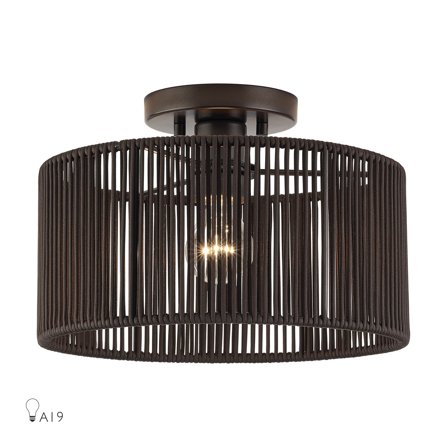 1 Light English Bronze Medium Semi-Flush by Livex Lighting
