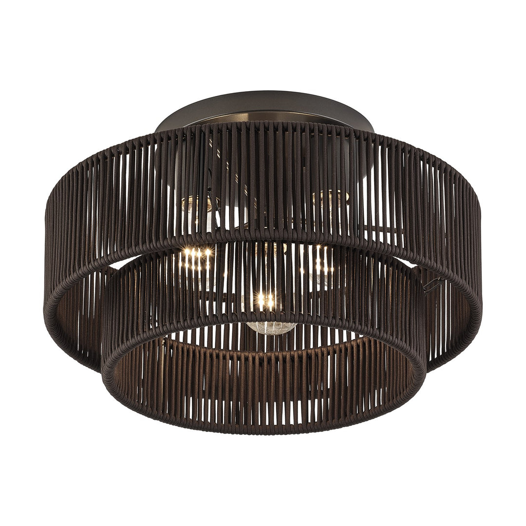 3 Light English Bronze Large Semi-Flush