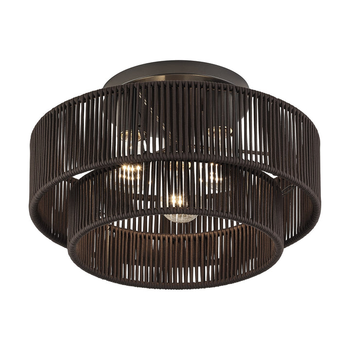 3 Light English Bronze Large Semi-Flush