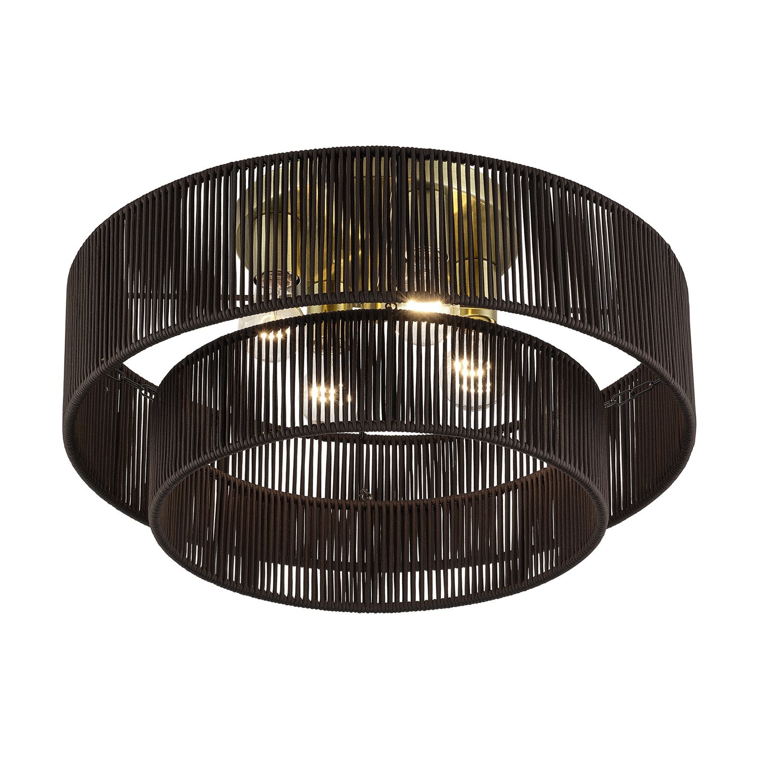 4 Light Antique Brass Extra Large Semi-Flush