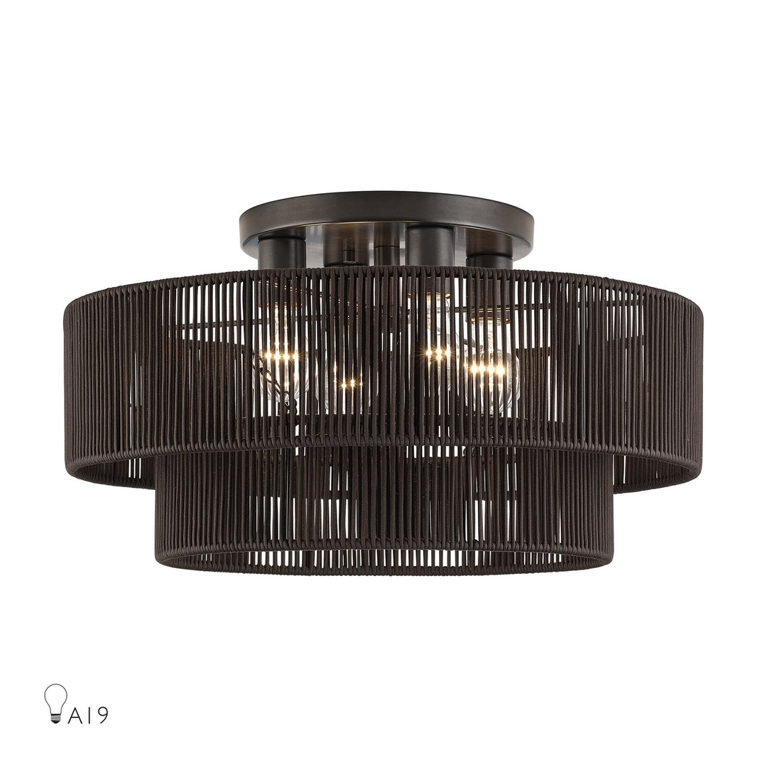 4 Light English Bronze Extra Large Semi-Flush by Livex Lighting