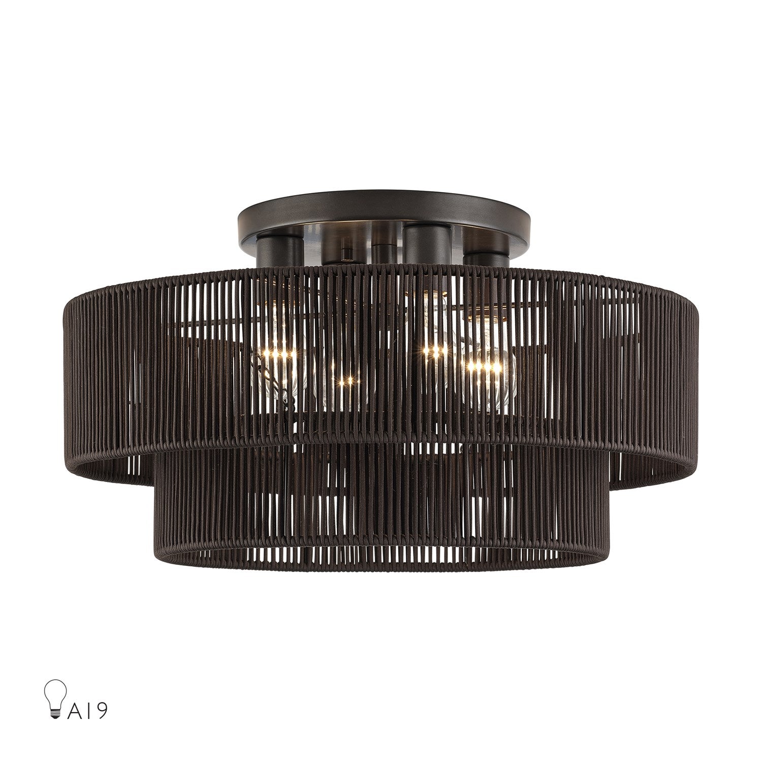 4 Light English Bronze Extra Large Semi-Flush by Livex Lighting