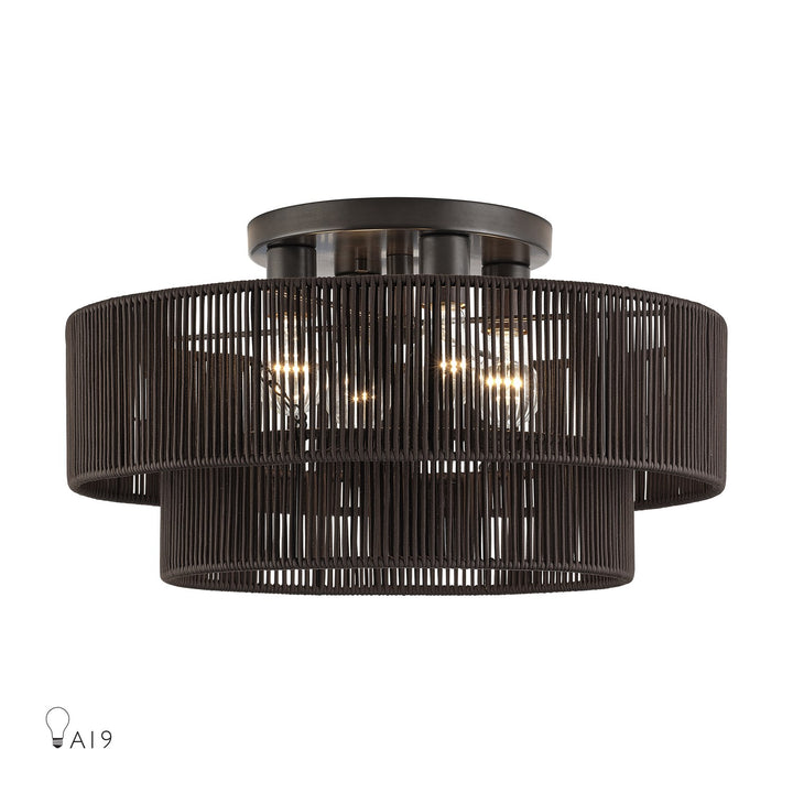 4 Light English Bronze Extra Large Semi-Flush by Livex Lighting