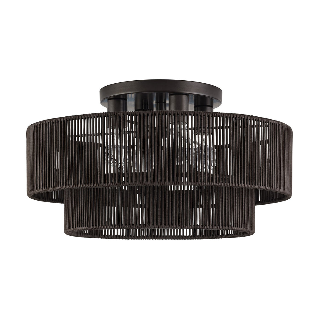 4 Light English Bronze Extra Large Semi-Flush