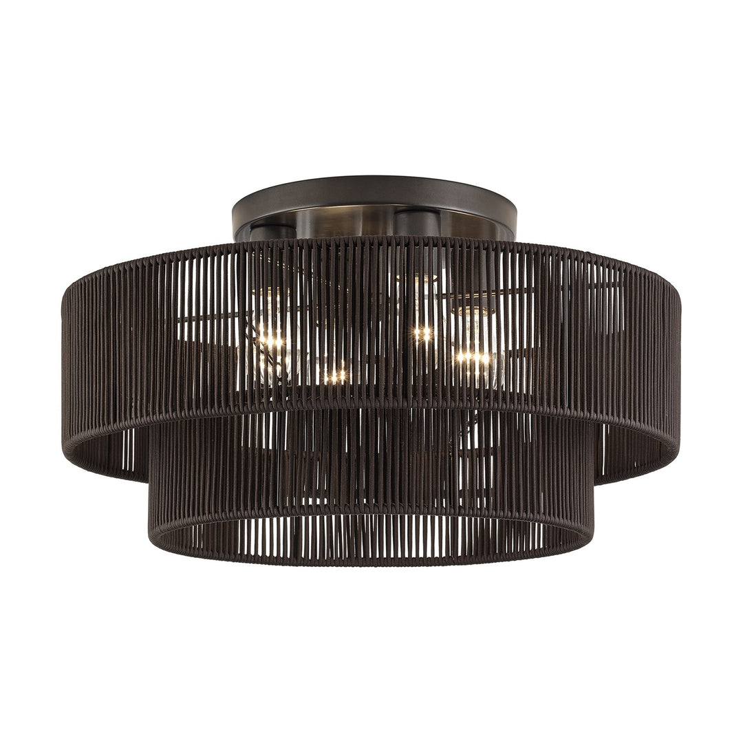 4 Light English Bronze Extra Large Semi-Flush