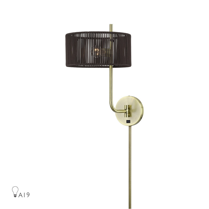 1 Light Antique Brass Swing Arm Wall Lamp by Livex Lighting