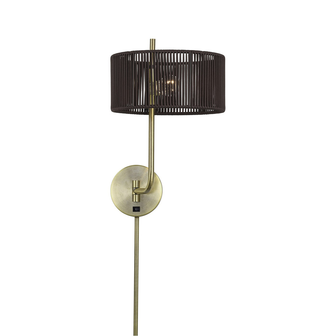 1 Light Antique Brass Swing Arm Wall Lamp