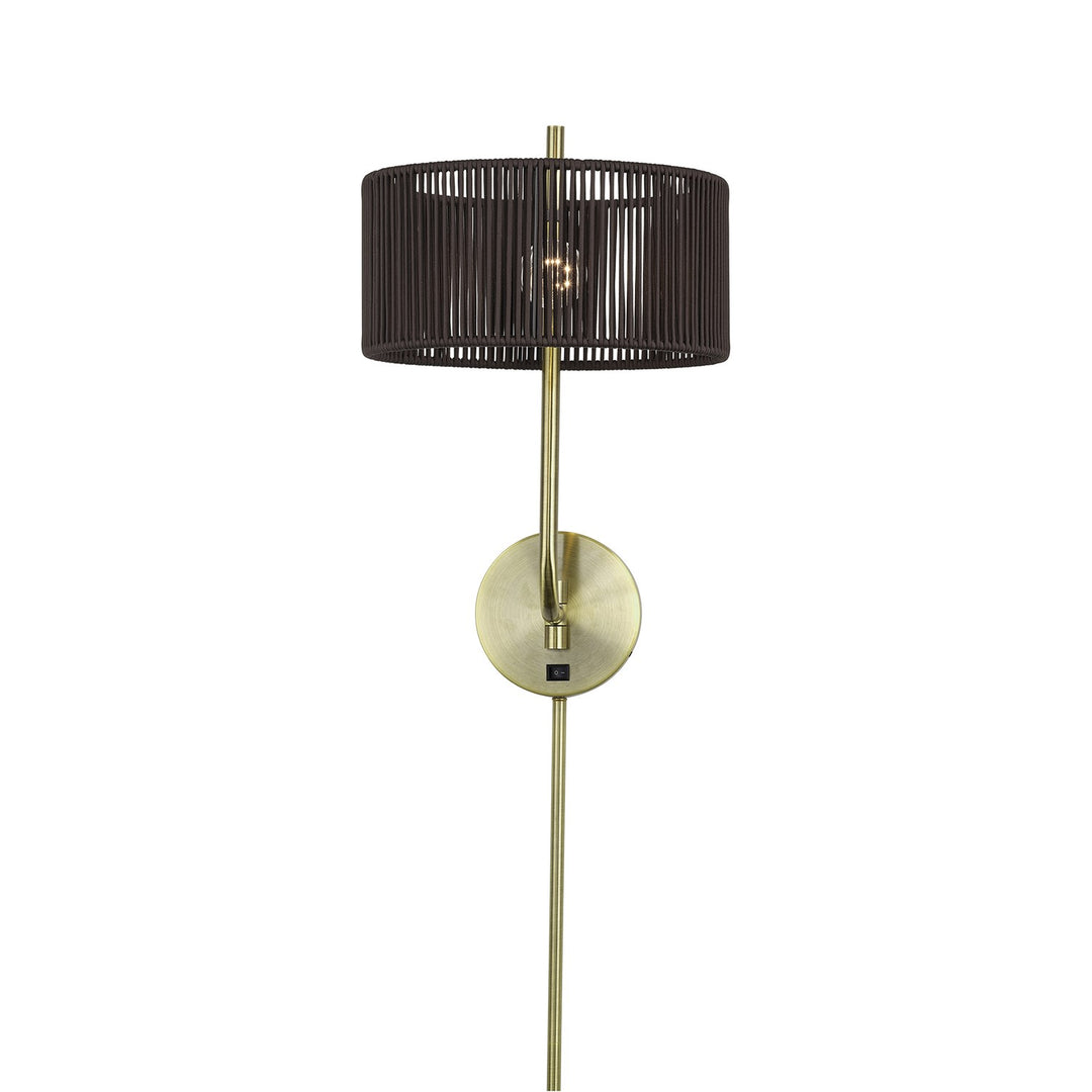 1 Light Antique Brass Swing Arm Wall Lamp