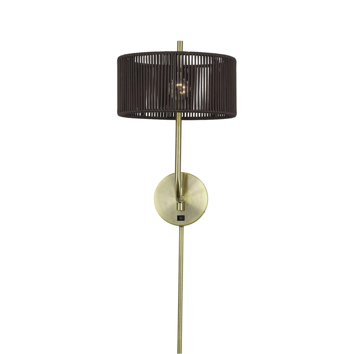 1 Light Antique Brass Swing Arm Wall Lamp