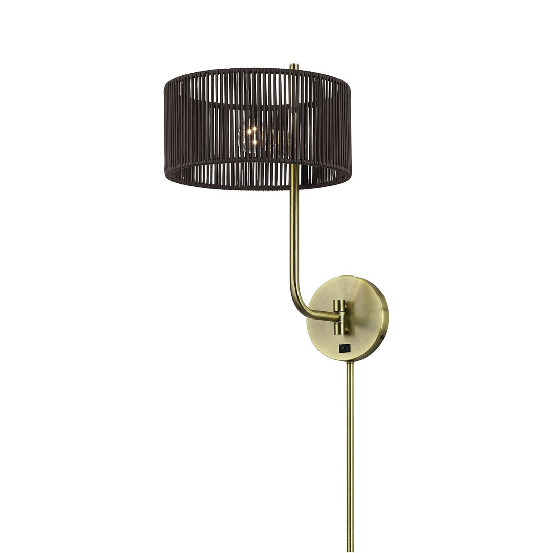 1 Light Antique Brass Swing Arm Wall Lamp