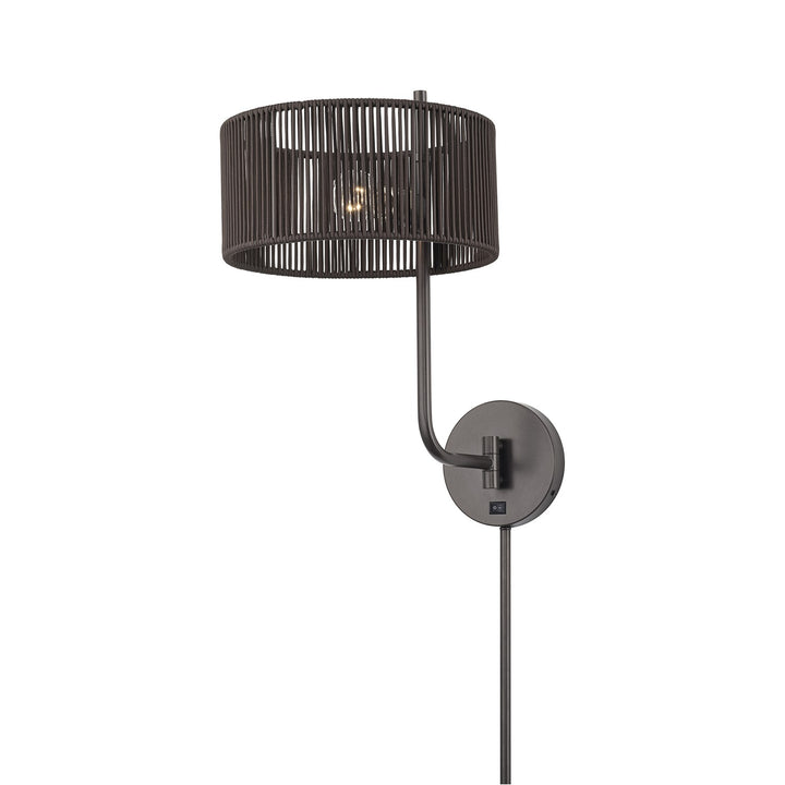 1 Light English Bronze Swing Arm Wall Lamp