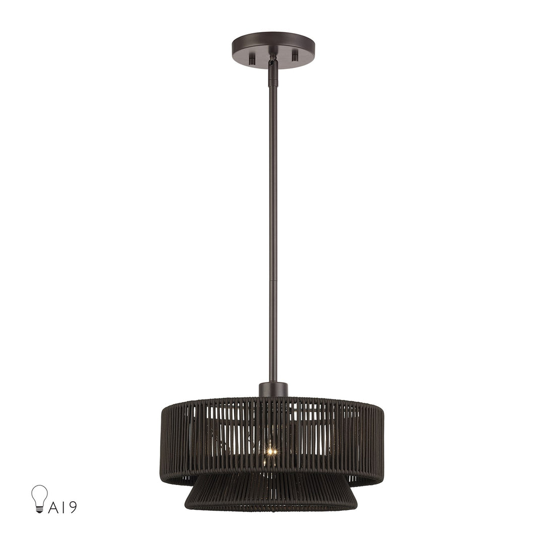 1 Light English Bronze Pendant by Livex Lighting