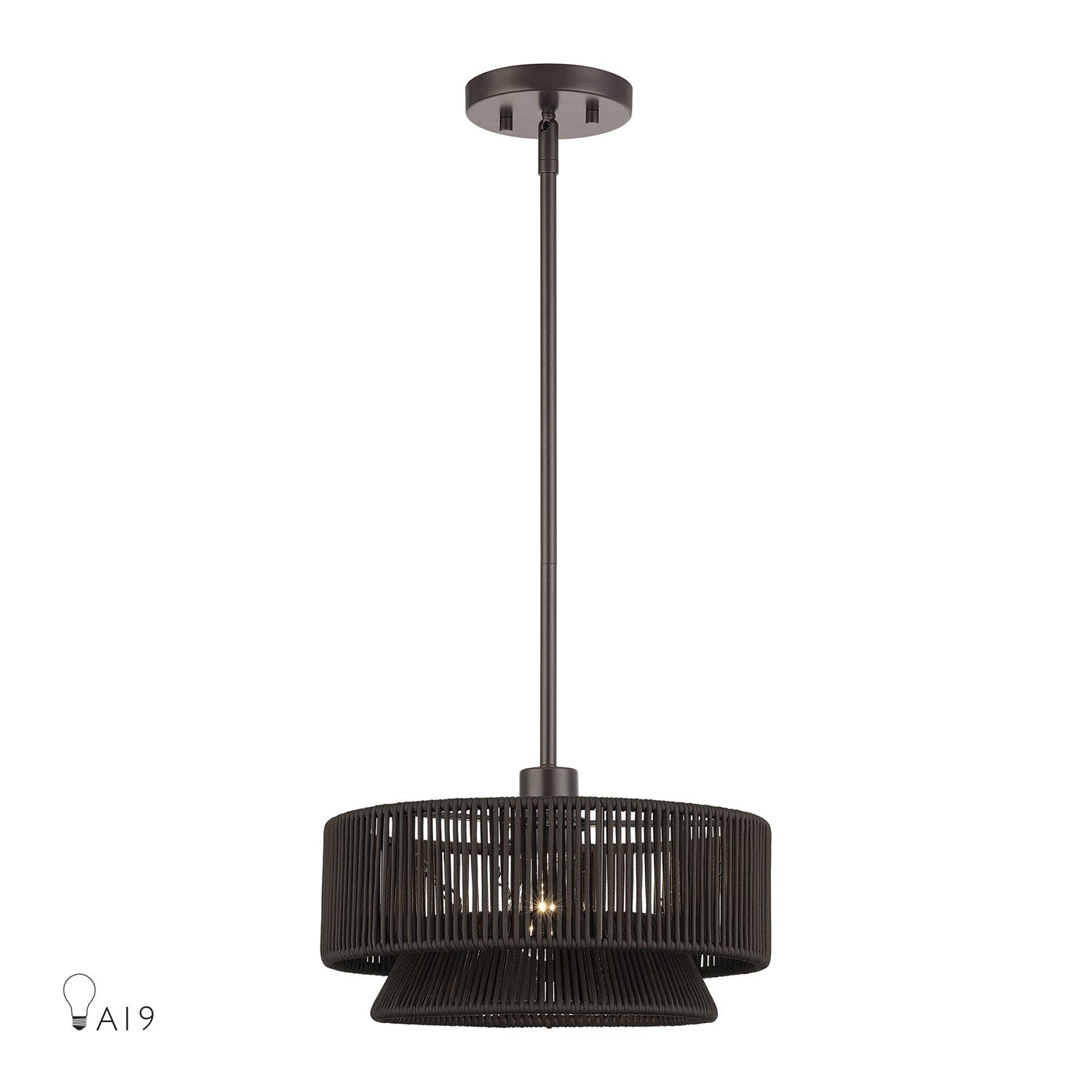 1 Light English Bronze Pendant by Livex Lighting