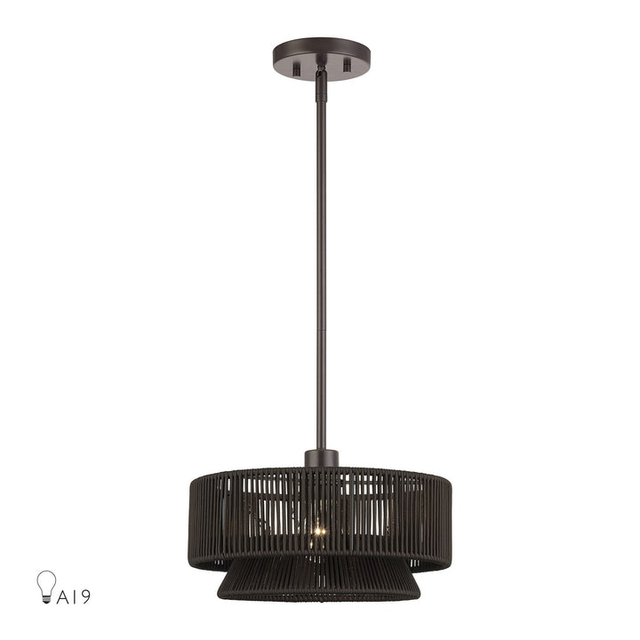1 Light English Bronze Pendant by Livex Lighting