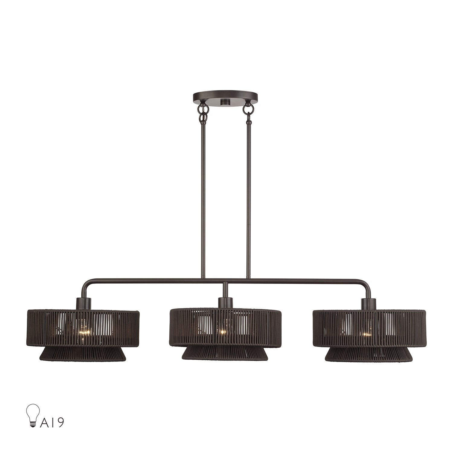 3 Light English Bronze Extra Large Linear Chandelier by Livex Lighting