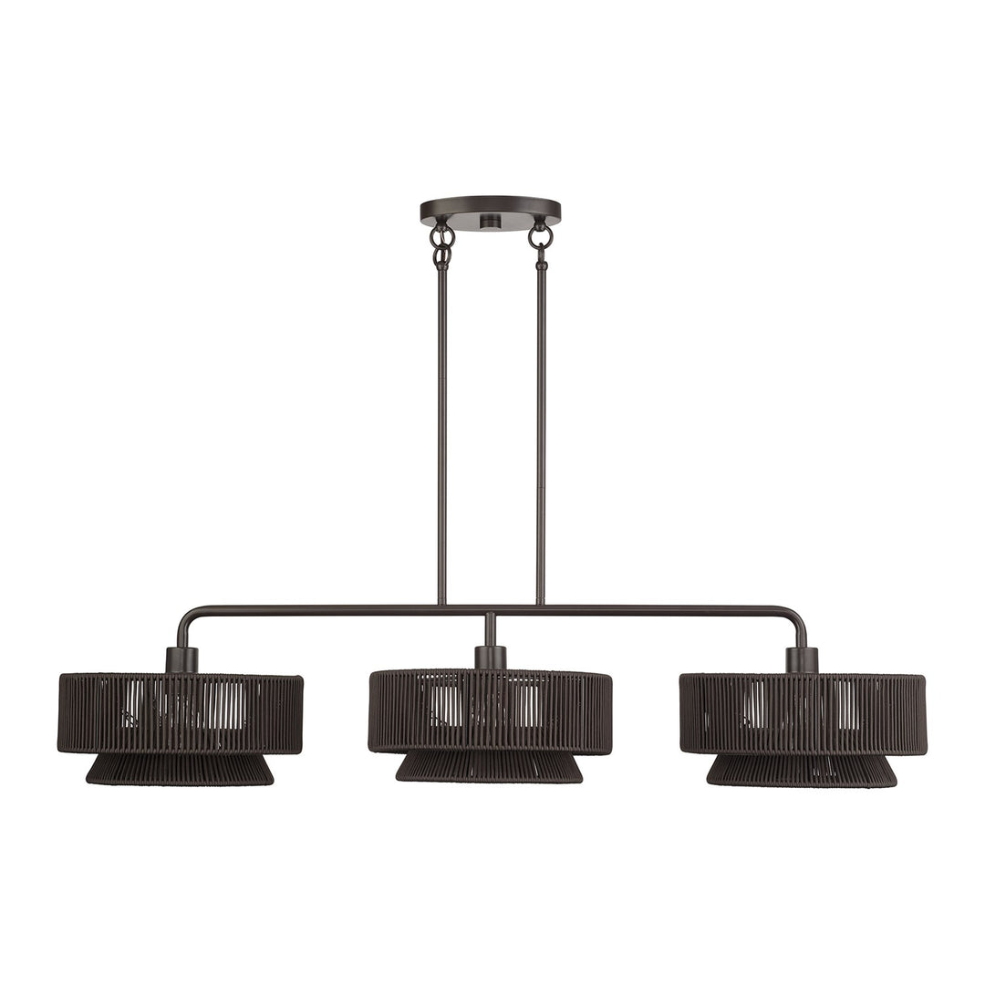3 Light English Bronze Extra Large Linear Chandelier